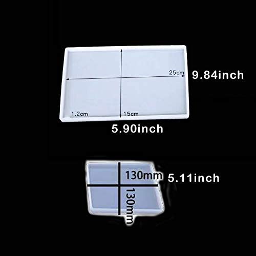 RESINWORLD Resin Tray Mold, 1Pc Thick Rectangle Tray Mold with 4 Pack –  ResinWorlds